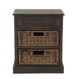 Grayson Lane Dark Brown Matte Fir 1-Drawer Accent Chest