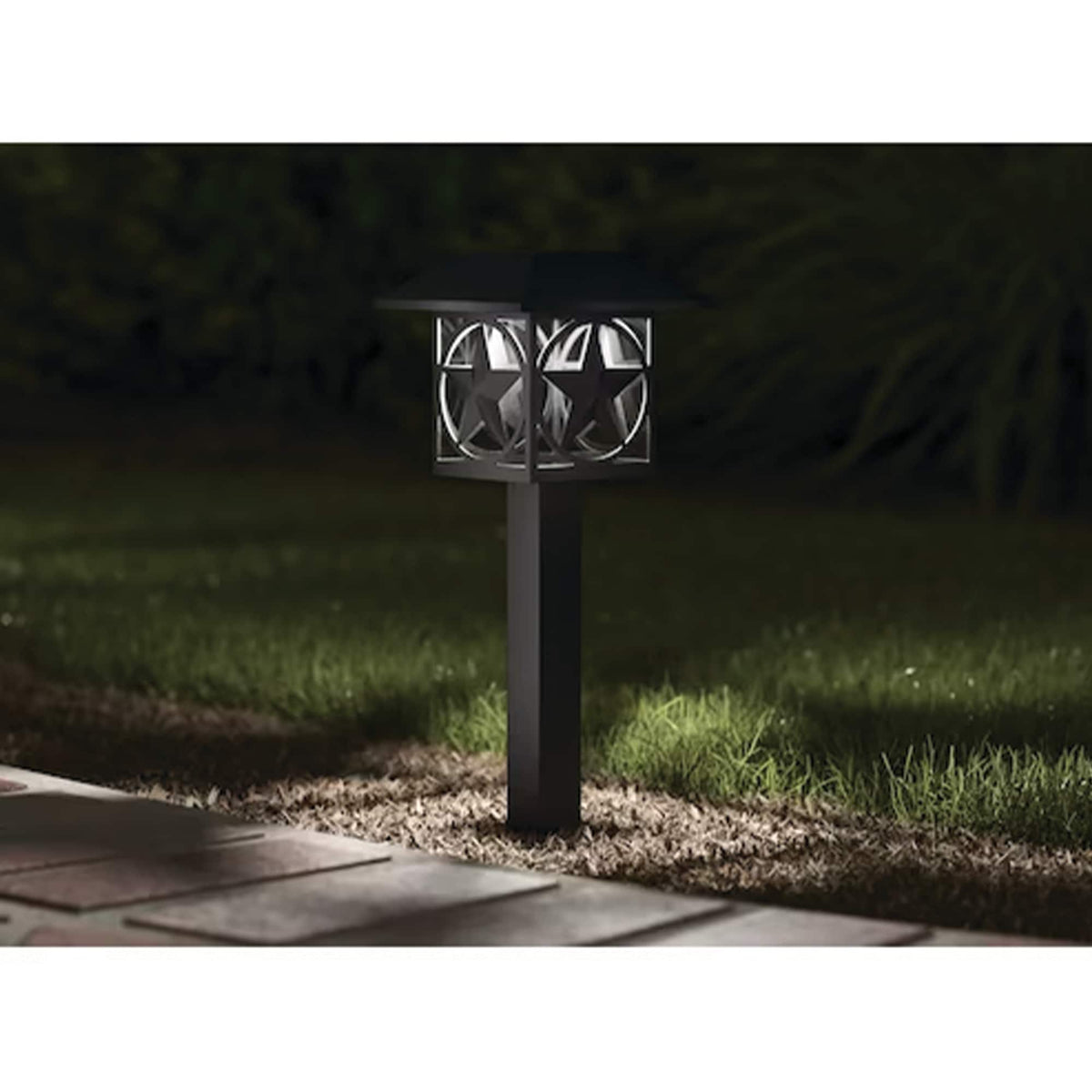 Portfolio 2Brighter 2.4-Lumen Black Solar Integrated LED Path Light, 3500K
