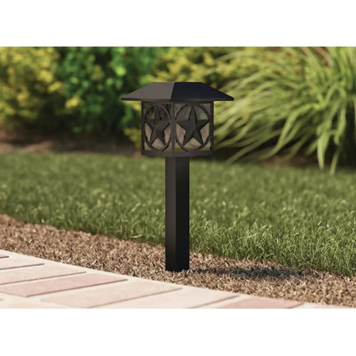 Portfolio 2Brighter 2.4-Lumen Black Solar Integrated LED Path Light, 3500K