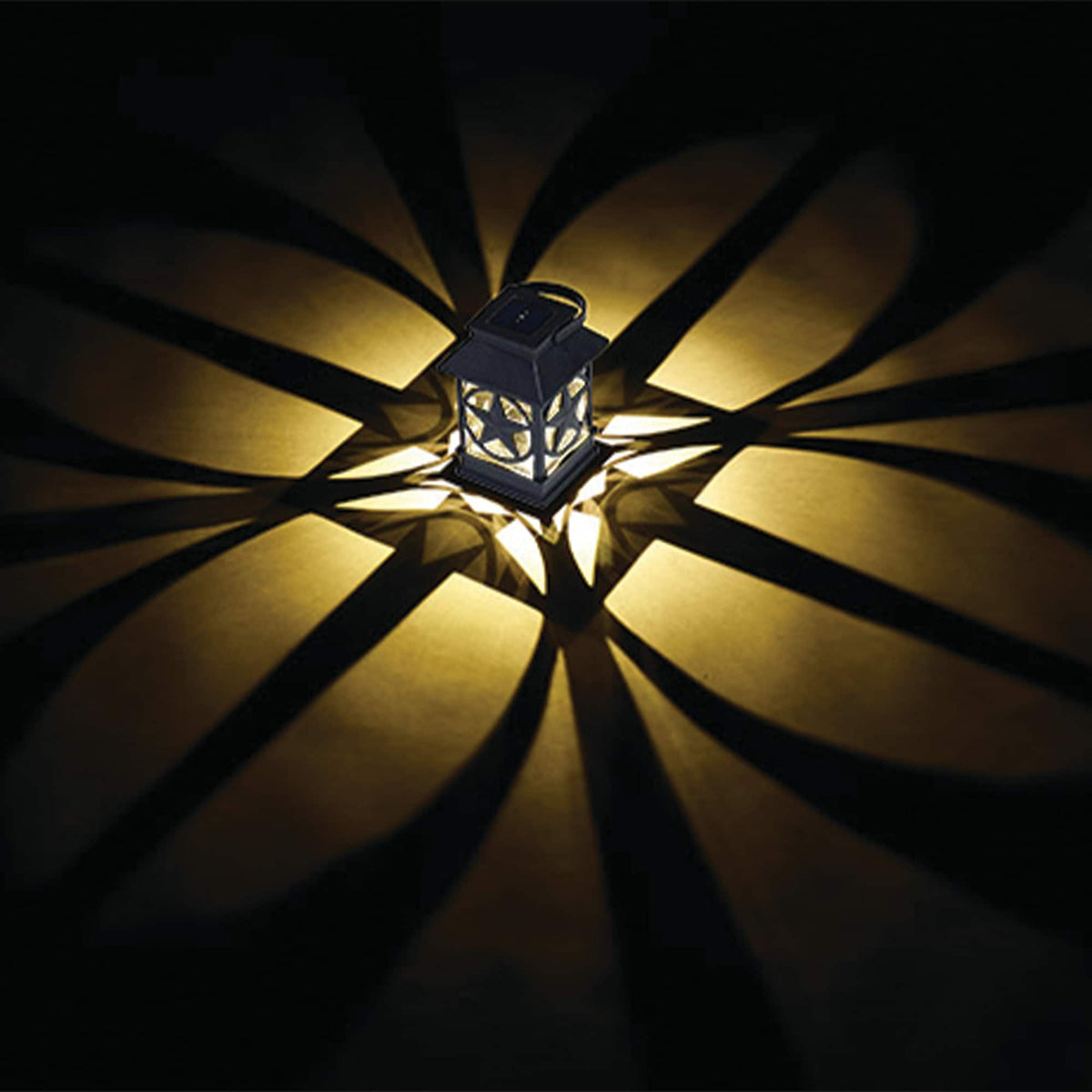 Portfolio 7.2-in Texas Star Solar Lantern Light, Black Plastic, 4.84-in W