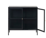 Black Contemporary/Modern Stainless Steel Media Cabinet