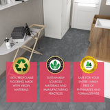 Lucida USA Gray Stone Look 12-mil x 6-in W x 6-in L Waterproof Peel and Stick Vinyl Tile Flooring (0.6-sq ft/ Piece)