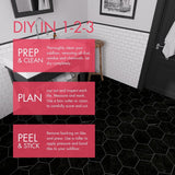 Lucida USA Black Marble Look 12-mil x 6-in W x 6-in L Waterproof Peel and Stick Vinyl Tile Flooring (0.6-sq ft/ Piece)