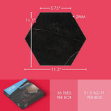 Lucida USA Black Marble Look 12-mil x 6-in W x 6-in L Waterproof Peel and Stick Vinyl Tile Flooring (21.5-sq ft/ Carton)