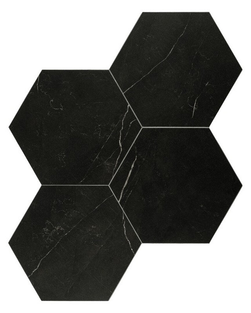 Lucida USA Black Marble Look 12-mil x 6-in W x 6-in L Waterproof Peel and Stick Vinyl Tile Flooring (21.5-sq ft/ Carton)