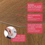 Lucida USA Java Brown Wood Look 12-mil x 6-in W x 6-in L Waterproof Peel and Stick Vinyl Tile Flooring (21.5-sq ft/ Carton)