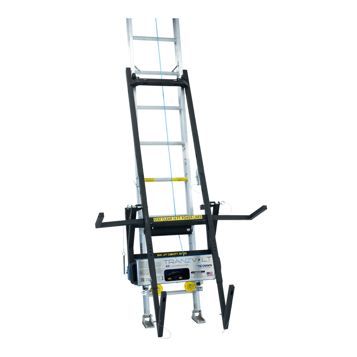 Tie Down TranzVolt G2 Solar Tilt Platform Pro Kit, Milwaukee 18V — Ladder Hoist, 44-ft Reach, 250-lb Capacity