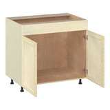 Project Source Omaha Unfinished 36-in W x 34.5-in H x 24.5-in D Unfinished Poplar Sink Base Ready To Assemble Cabinet (Recessed Panel Shaker Style)