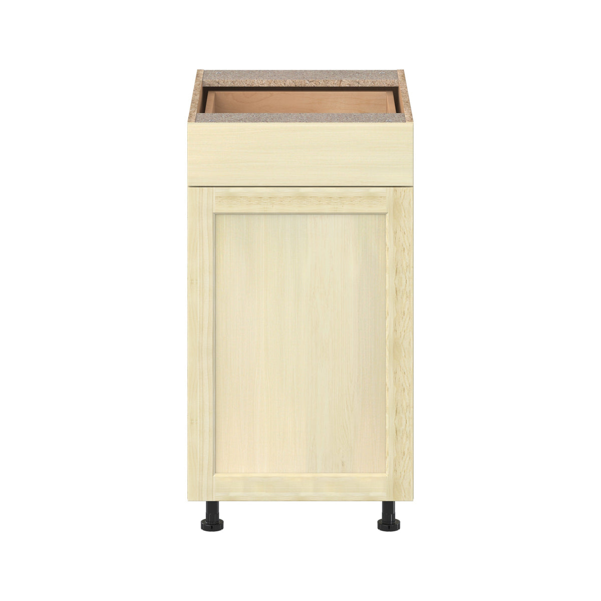 Project Source Omaha Unfinished 18-in W x 34.5-in H x 24.5-in D Unfinished Poplar 1-Drawer Base Ready To Assemble Cabinet (Recessed Panel Shaker Style)