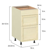Project Source Omaha Unfinished 18-in W x 34.5-in H x 24.5-in D Unfinished Poplar 3-Drawer Base Ready To Assemble Cabinet (Recessed Panel Style)
