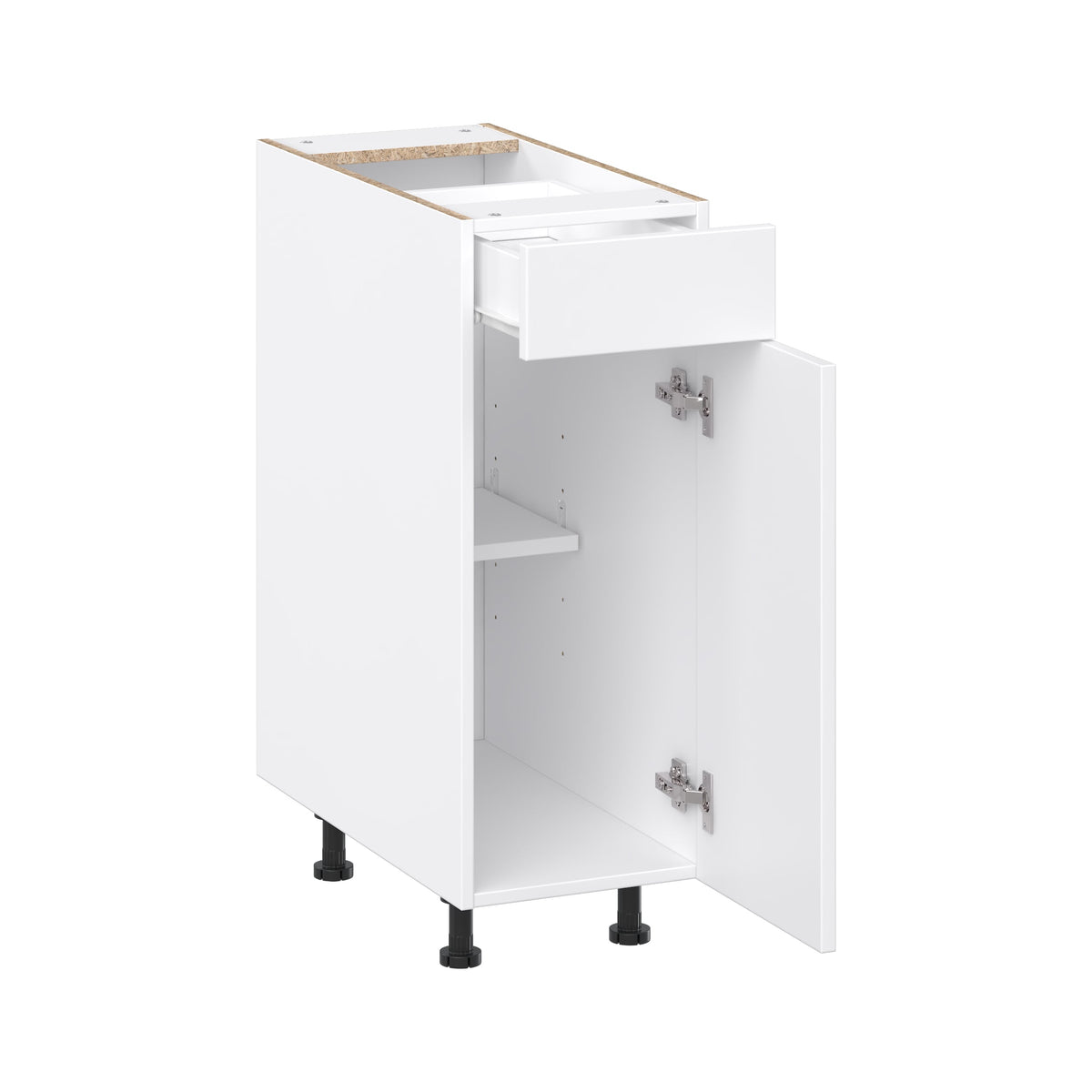 Project Source Cheyenne White 12-in W x 34.5-in H x 24.56-in D White 1-Drawer Base Ready To Assemble Cabinet (Raised Panel Square Style)