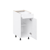 Project Source Cheyenne White 15-in W x 34.5-in H x 24.56-in D White 1-Drawer Base Ready To Assemble Cabinet (Raised Panel Square Style)