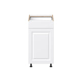 Project Source Cheyenne White 18-in W x 34.5-in H x 24.56-in D White 1-Drawer Base Ready To Assemble Cabinet (Raised Panel Square Style)