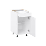 Project Source Cheyenne White 18-in W x 34.5-in H x 24.56-in D White 1-Drawer Base Ready To Assemble Cabinet (Raised Panel Square Style)