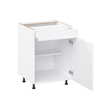 Project Source Cheyenne White 24-in W x 34.5-in H x 24.56-in D White 1-Drawer Base Ready To Assemble Cabinet (Raised Panel Square Style)