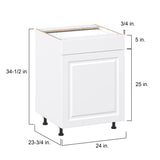 Project Source Cheyenne White 24-in W x 34.5-in H x 24.56-in D White 1-Drawer Base Ready To Assemble Cabinet (Raised Panel Square Style)