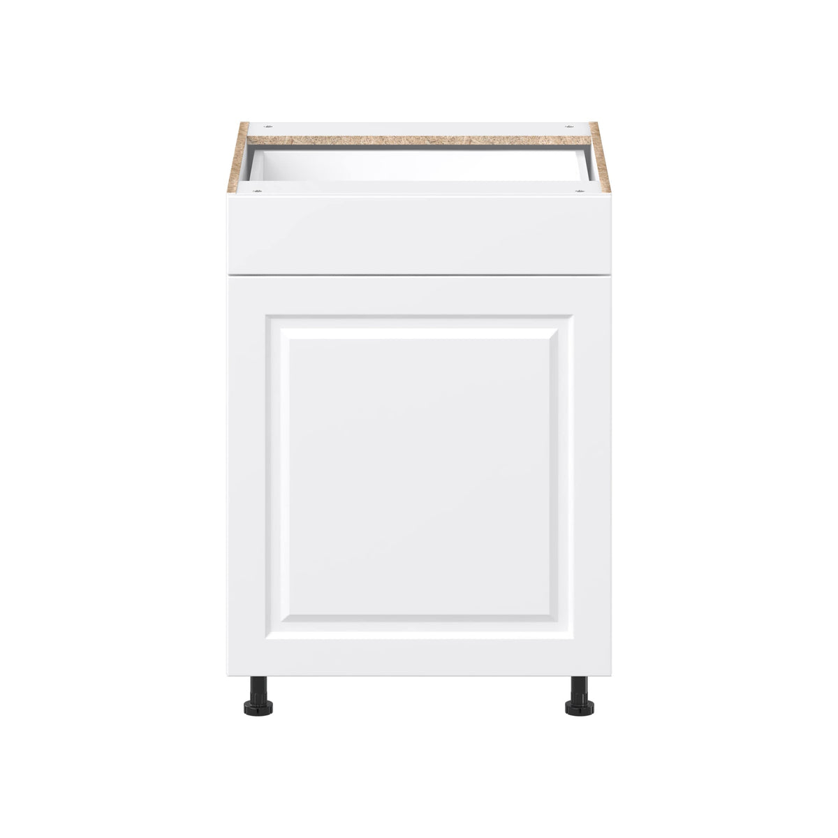 Project Source Cheyenne White 24-in W x 34.5-in H x 24.56-in D White 1-Drawer Base Ready To Assemble Cabinet (Raised Panel Square Style)