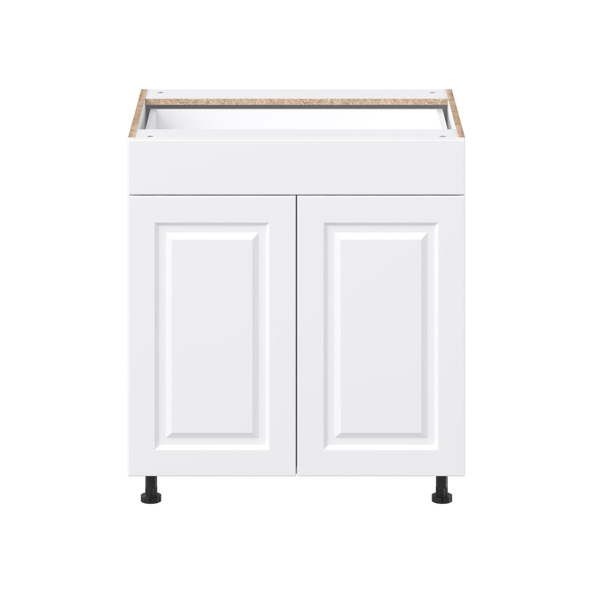 Project Source Cheyenne White 30-in W x 34.5-in H x 24.56-in D White 1-Drawer Base Ready To Assemble Cabinet (Raised Panel Square Style)