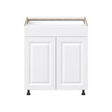 Project Source Cheyenne White 30-in W x 34.5-in H x 24.56-in D White 1-Drawer Base Ready To Assemble Cabinet (Raised Panel Square Style)
