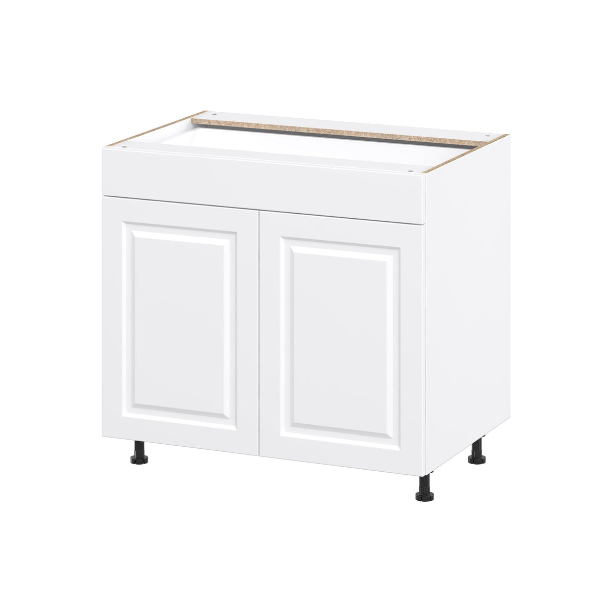 Project Source Cheyenne White 36-in W x 34.5-in H x 24.56-in D White 1-Drawer Base Ready To Assemble Cabinet (Raised Panel Square Style)