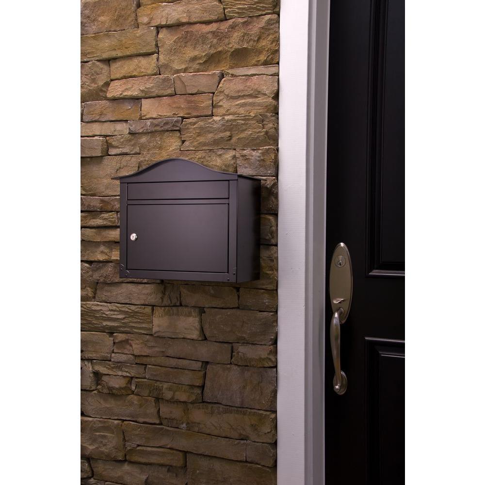 Saratoga Black Wall-Mount Lockable Mailbox - Super Arbor