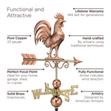 Good Directions Manchester Cupola with Copper Eagle Weathervane, 18-in x 49-in, White Vinyl with Copper Roof