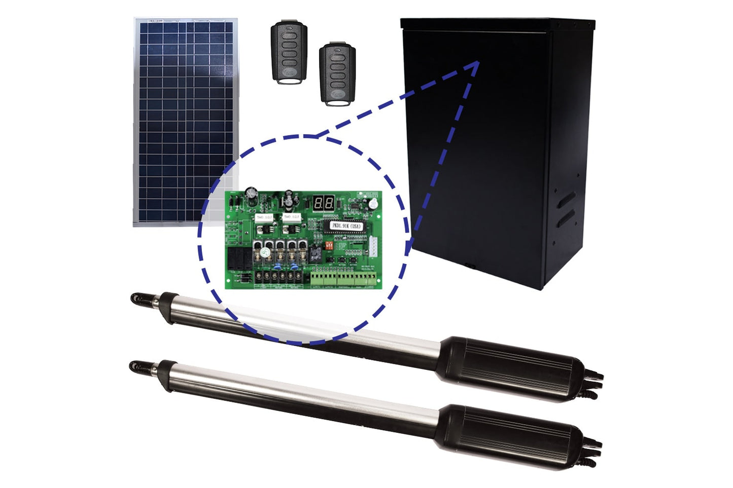 Estate Swing 12-ft Dual Swing Universal Battery Driveway Gate Opener Kit (Solar Compatible)