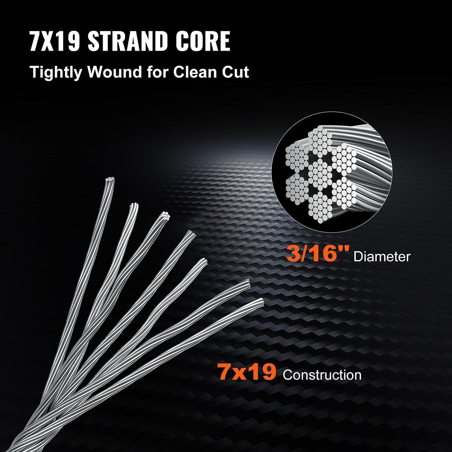 VEVOR 500-ft Silver Stainless Steel Cable