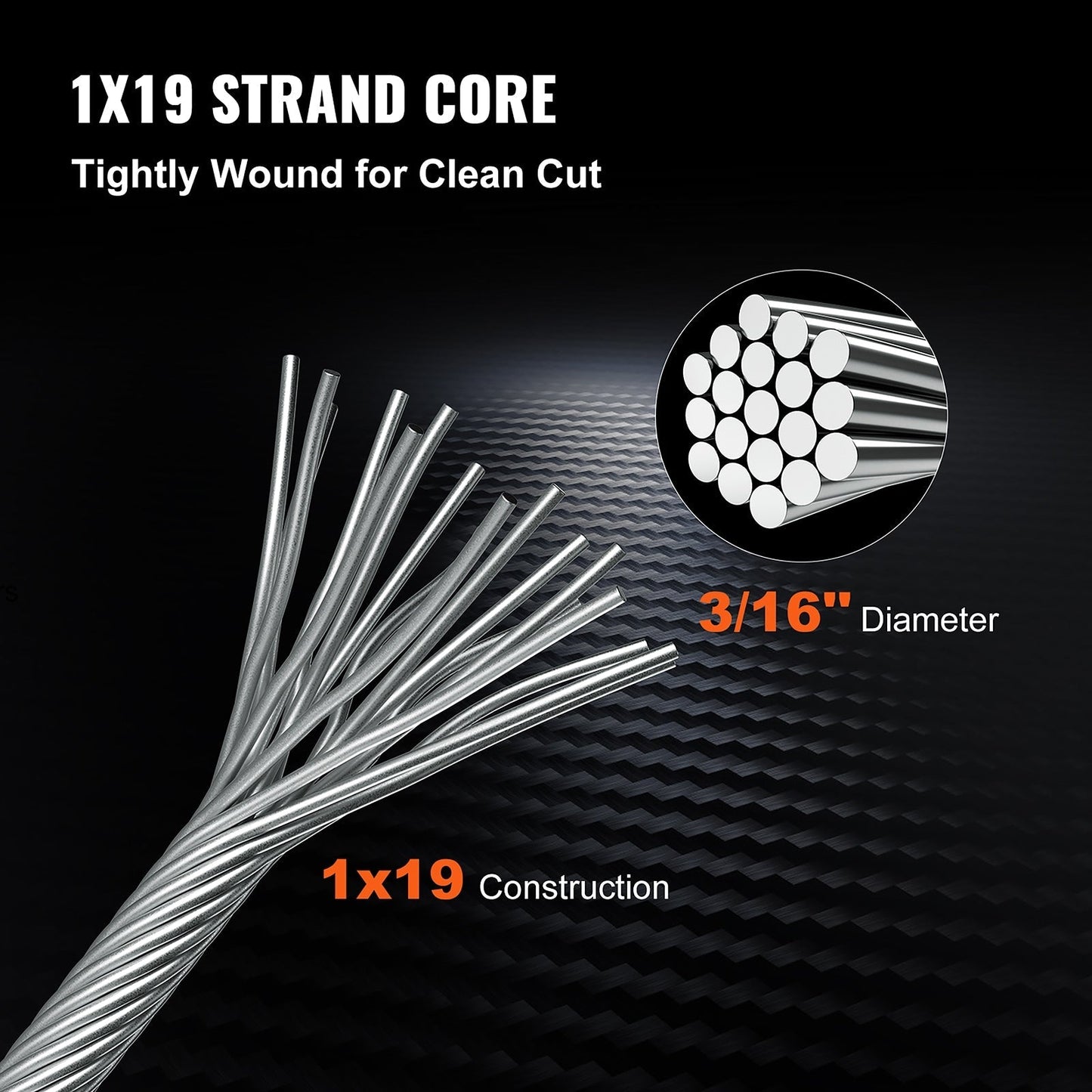 VEVOR 500-ft Silver Stainless Steel Cable