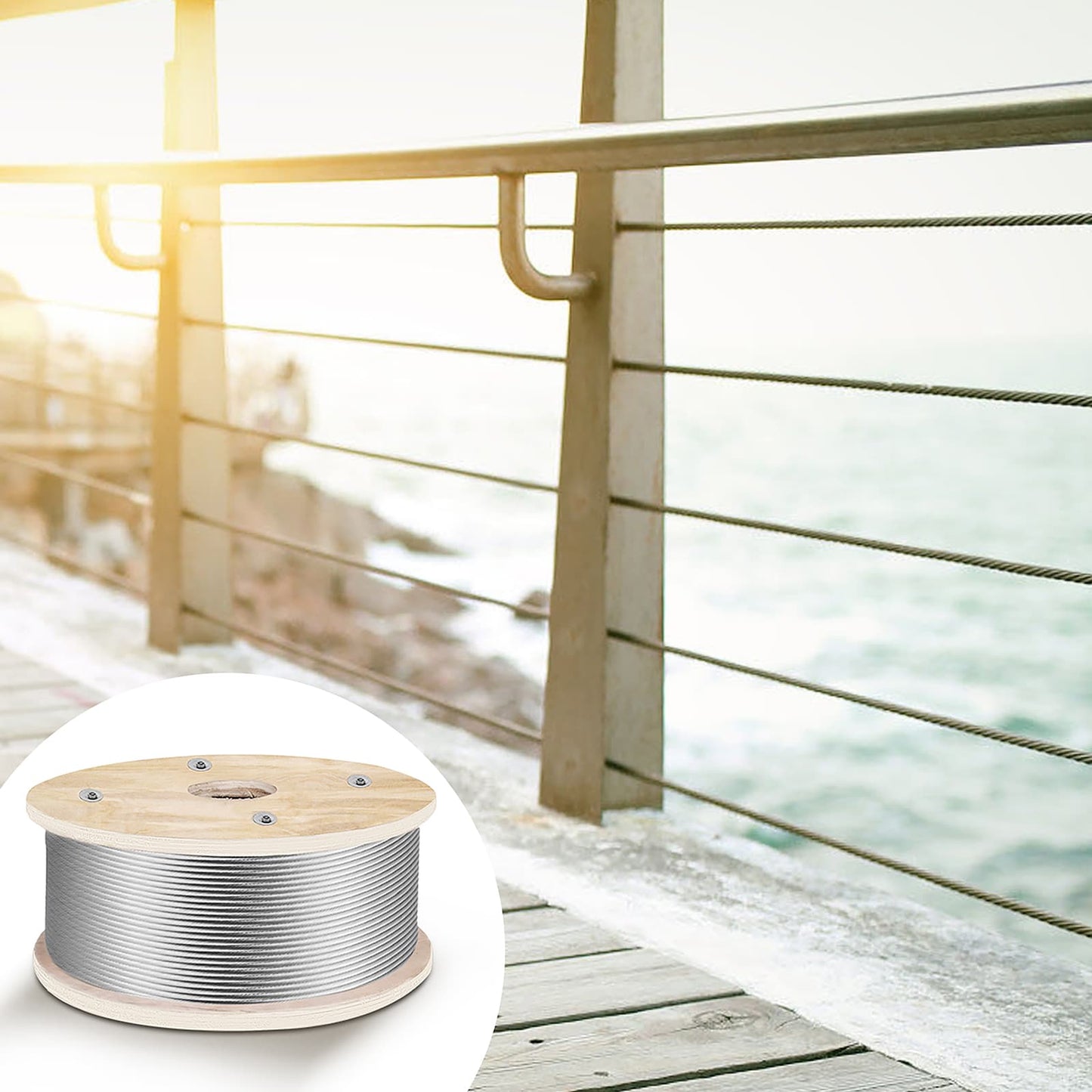 VEVOR 500-ft Silver Stainless Steel Cable