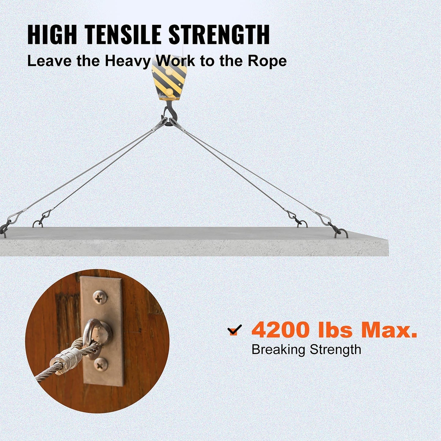 VEVOR 500-ft Silver Stainless Steel Cable
