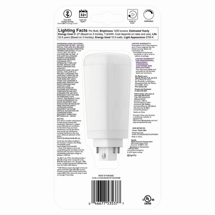 26-Watt Equivalent PL-C/T 4 Pin Dimmable Linear LED Light Bulb Soft White (6-Pack)