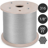 VEVOR 500-ft Silver Stainless Steel Cable
