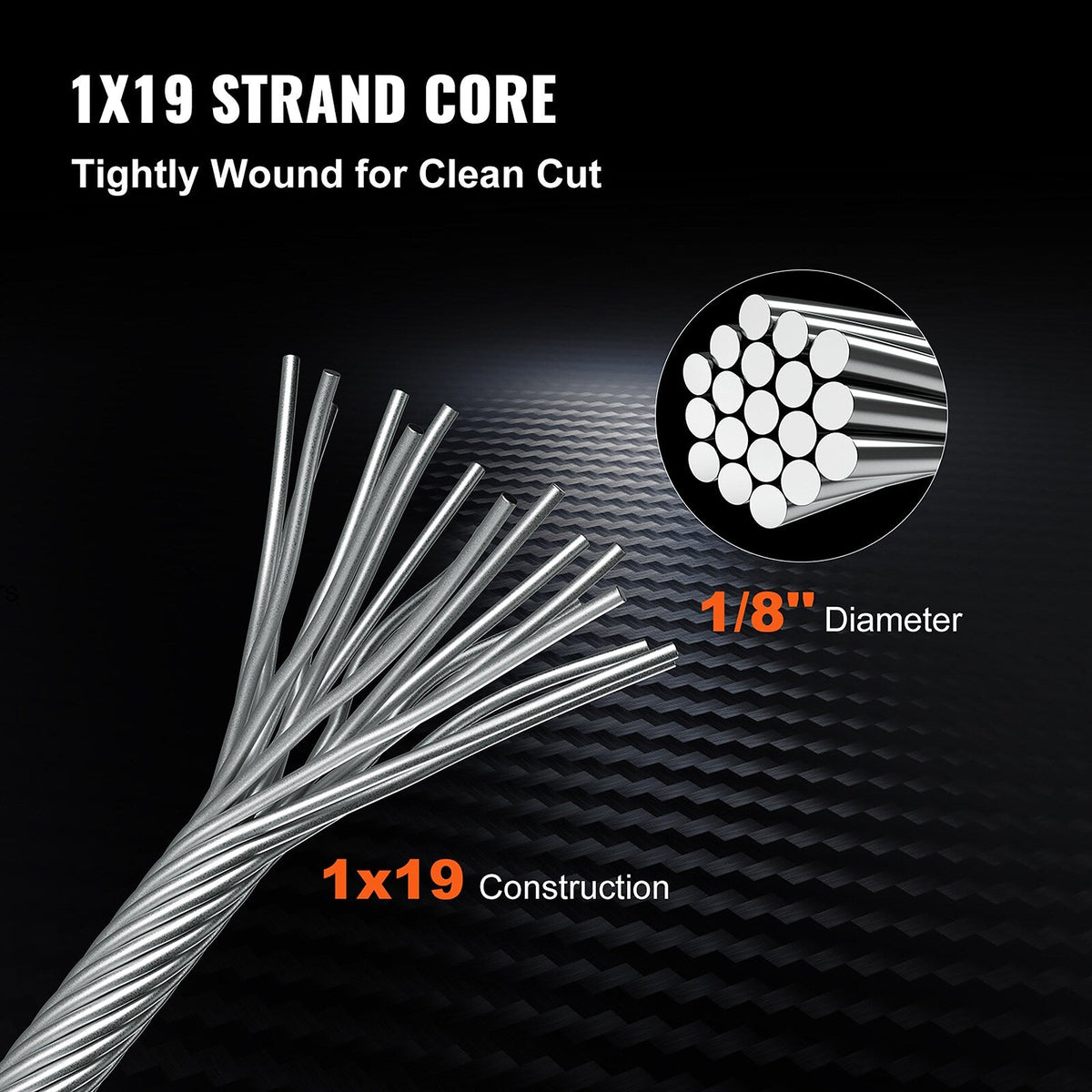 VEVOR 500-ft Silver Stainless Steel Cable