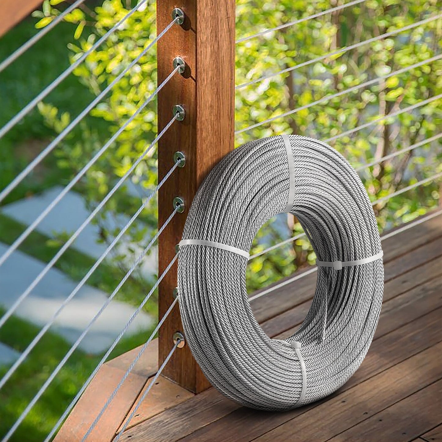 VEVOR 100-ft Silver Stainless Steel Cable