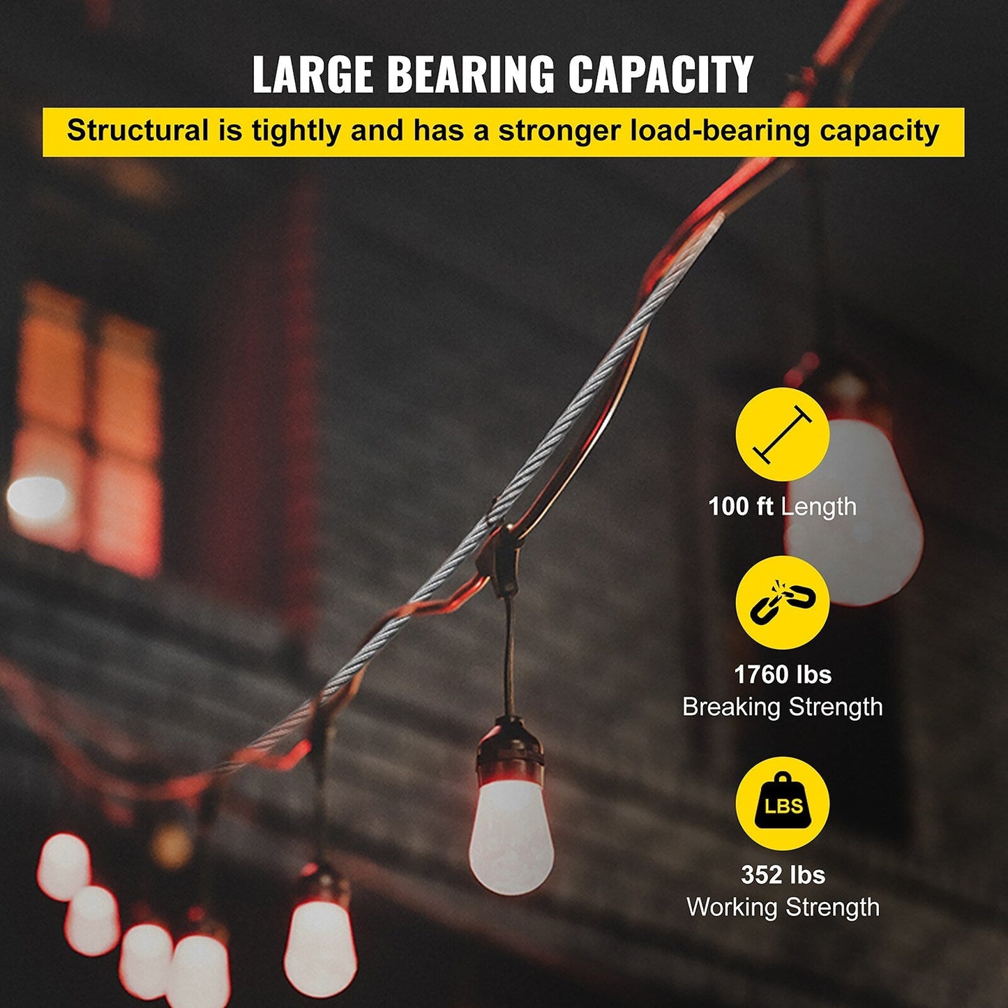 VEVOR 100-ft Silver Stainless Steel Cable