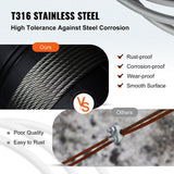 VEVOR 500-ft Silver Stainless Steel Cable