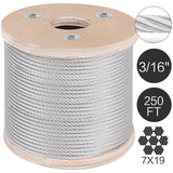 VEVOR 250-ft Silver Stainless Steel Cable