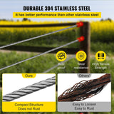 VEVOR 250-ft Silver Stainless Steel Cable