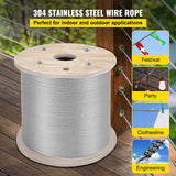 VEVOR 250-ft Silver Stainless Steel Cable