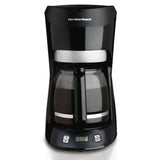 12-Cup Black with Digital Clock Drip Coffeemaker with Digital Clock
