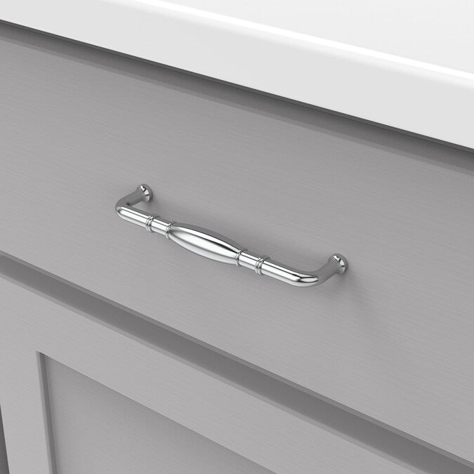 Hickory Hardware Williamsburg 5-1/16-in (128mm) Center to Center Chrome Rectangular Handle Drawer Pull