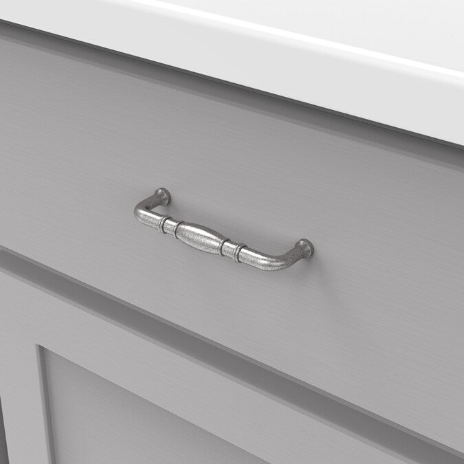 Hickory Hardware Williamsburg 3-3/4-in (96mm) Center to Center Black Nickel Vibed Rectangular Handle Drawer Pull