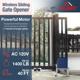 ALEKO 40-ft Slide Universal Battery Driveway Gate Opener Kit (Solar Compatible)