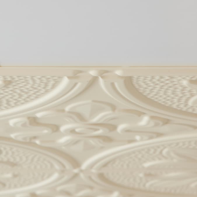 Dimensions 4-ft x 2-ft Creme Polystyrene Surface-mount Ceiling Plank (1-Pack, 8-sq ft / Case)