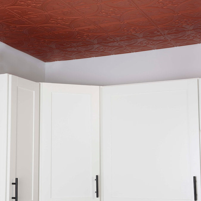 Dimensions 4-ft x 2-ft Copper Polystyrene Surface-mount Ceiling Tile (1-Pack, 8-sq ft / Case)