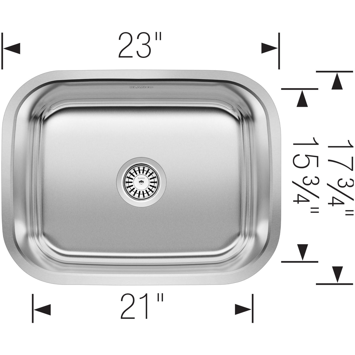 BLANCO Stainless Steel Undermount Laundry Sink - 18x23-inch