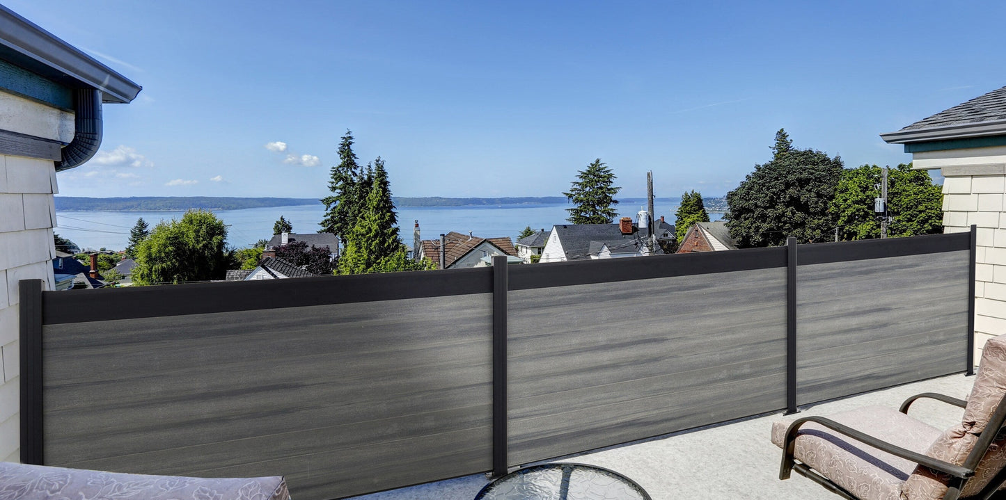 Infinity Euro 4-ft H Black Composite Fence with Post Cap