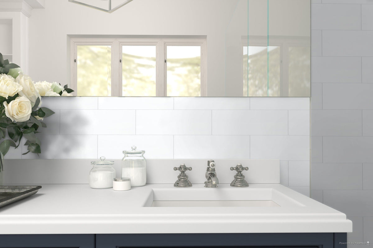 Satori Hudson Brilliant White 4-in x 12-in Glossy Ceramic Subway Wall Tile (0.32-sq. ft/ Piece)