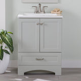 Diamond NOW Cassidy 24.5-in Pearl Gray Single-Sink Bathroom Vanity with White Cultured Marble Top